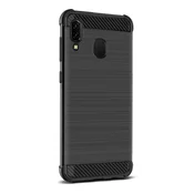 Samsung A30 / A20 IMAK VEGA silikonska futrola za telefon – otporna na udarce, uzorak od karbonskih vlakana, CRNA