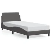 Vidaxl Posteljni okvir Dover siv 90x200 cm umetno usnje