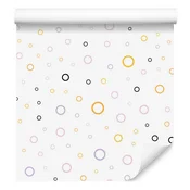 Tapeta z nežnimi krogi za dnevno sobo in spalnico 50x1000 cm