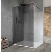 VARIO CHROME Enodelna steklena plošča za prho, stenska montaža, dimljeno steklo, 800 mm - Gelco - VARIO - 36 - Enostranski fiksni zaslon - 2000 - 800 - 8 - 14