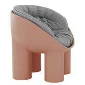 Casa Padrino luxury designer armchair with elephant legs pink/gray 84 x 57 x H. 63 cm - Living room armchair - Living Room Furniture - Hotel Furniture - Luxury Quality - Made in Italy