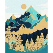 Ideyka: Barvanje po številkah, gorska pokrajina - 40 x 50 cm