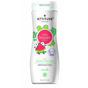 Attitude Otroško milo za telo in šampon (2 v 1) Little leaves, z vonjem lubenice in kokosa, 473 ml