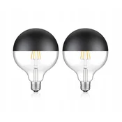 LED žarnica mat črna z ogledalom G95 E27 2700K Edison komplet 2 kosov