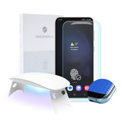 Premium zaščitno steklo Optishield Lux za Samsung Galaxy S24 Plus in UV svetilka
