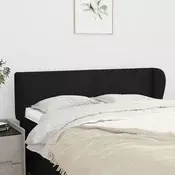 Vidaxl vidaXL Vzglavnik s krilci, črne barve 147x23x78/88 cm, blago