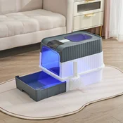 Toalet za macke Fully Enclosed sa UV sterilizacijom Sivi 48x35x36 cm