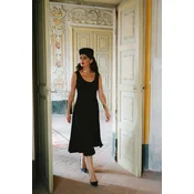 Stylove Womans Sleeveless flared midi dress - black