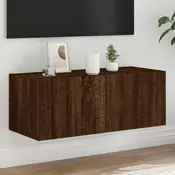 Zidni TV ormaric s LED svjetlima boja hrasta 80x35x31 cm