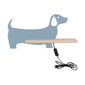 LED Otroška stenska svetilka s polico DOG LED/5W/230V modra/les