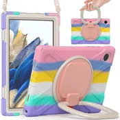 GS Otroški ovitek za Samsung Galaxy Tab A8 10.5 SM-X200 SM-X205, oklepljen s paščkom, večbarven