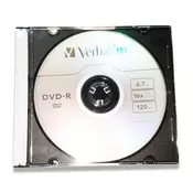 Verbatim 43808 DVD-R 4.7GB 16X slim case bez kartoncica ( 5516SX/Z )