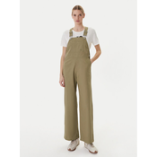 Roxy Jeans hlače z naramnicami Trail Blazer ERJWO03027 Zelena Wide Leg