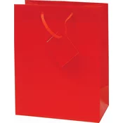 VREČKA DARILNA 17,8*22,9*9,8CM RDEČA MAT PLASTIF