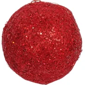 shumee RDEČA VISEČA KROGLA IZ SISAL 15 CM