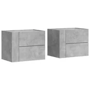Vidaxl Stenske nočne omarice 2 kosa betonsko sive 45x30x35 cm