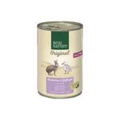 Real Nature Cat Adult divji kunec in perutnina z rižem, pašteta 400g konzerva