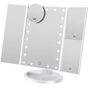 WEILY 3-stransko ogledalo z 21 LED lučmi - 1x/2x/3x povečava
