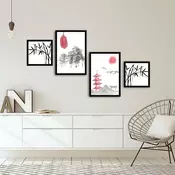 Wallity Dekorativne uramljene slike, 35x50cm, 4 komada, Šarene
