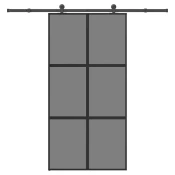 shumee vidaXL Drsna vrata z opremo 102,5x205 cm kaljeno steklo in aluminij