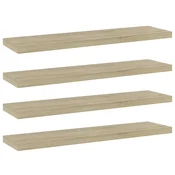 Police za knjige 4 kom boja hrasta sonome 40x10x1,5 cm drvene