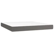 Vidaxl Vzmetnica z žepkasto vzmetjo srednje trdote siva 160x200x20 cm umetno usnje