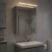 vidaXL Kopalniška ogledalna omara Betonsko siva 50 x 14,5 x 70 cm