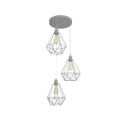 Luster KARO 3xE27/15W/230V siva