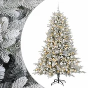 Vidaxl Umetna božična jelka z bučko 180 cm 300 LED Toplo bela