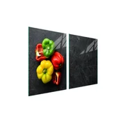shumee Steklena zaščitna plošča za štedilnik 2x45x52 Paprika