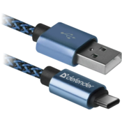 USB type-c kalb Defender USB08-03T USB 2.0 Blue 1m 2.1A