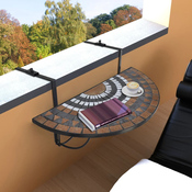 vidaXL Viseci balkonski stol terakota i bijeli s mozaikom