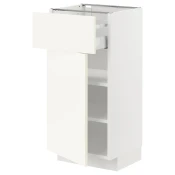 METOD / MAXIMERA Podni element s fiokom/vratima, bela/Vallstena bela, 40x37 cm