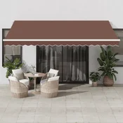 Tenda na rucno uvlacenje s LED smeda 450 x 350 cm