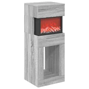 vidaXL Električni kamin Siva Sonoma 35 x 30 x 86 cm Inženirski les