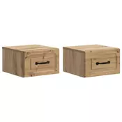 vidaXL Stenski nočni omarici 2 pcs Artisan hrast 34,5 x 33 x 20 cm
