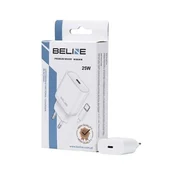 slomart omrežni polnilec 25W gan usb-c + usb-c kabel, bel