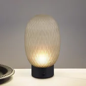 Trio Lighting LED namizna svetilka Facette, zelena, USB, steklo, - Dnevna soba/jedilnica