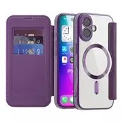 Etui SmartMag Book z Magsafe tehnologijo in RFID denarnico za iPhone 17 - purple