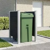 Ograda za kante za smece Siva 85 x 85 x 115 cm Aluminij i WPC