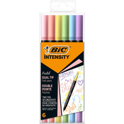Set dvostranih flomastera BIC Intensity - 6 pastelnih boja