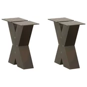 Noge za klub stolic u obliku slova X, 2 kom, prirodni celik, 30 x (30-31) cm, celik