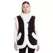 Ienki Ienki Ženski prsluk KEPTARVEST-BLACK, Crno-Beli