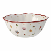 Belo-rdeča porcelanasta božična skleda Toy´s Delight Villeroy&Boch, o 14,8 cm