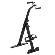 SPORTNOW Zložljiv rehabilitacijski pedalir za noge in roke, rehabilitacijsko sobno kolo za starejše z LCD zaslonom, masažni pedali, nastavljiva višina krmila, črna