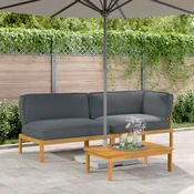 Set sofe s jastukom 3 pcs Antracit Cvrsto drvo akacije