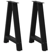 Noge za blagovaonski stol A-oblika 2 kom Crne 60 x (72-73) cm Celik