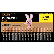 DURACELL Duracell Plus-AAA BP32 micro (AAA)-baterija alkalno-manganov 1.5 V 32 kos, (20638384)