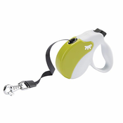 Povodec Amigo Small do 15 kg - 5 m trak, bel/zelen