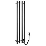 PAPINADO električni radiator za brisače, 263x1200 mm, 85 W, črna mat - Črna mat barva - 263x1200 mm - Sapho - 24 - Iz nerjavečega jekla - Oblika I - Oblika I - 263 - 1200 - 85 - 14